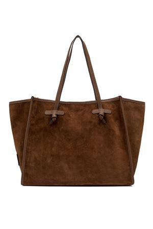 Marcella shopping bag brown suede leather GIANNI CHIARINI | BS8990CMPL14275
